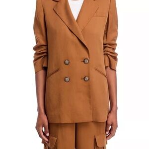 Veronica Beard Tan Double-Breasted Blazer